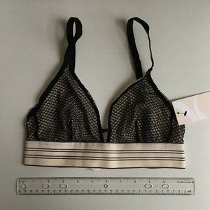 LIVELY Geo Lace Bralette in Black/Pink